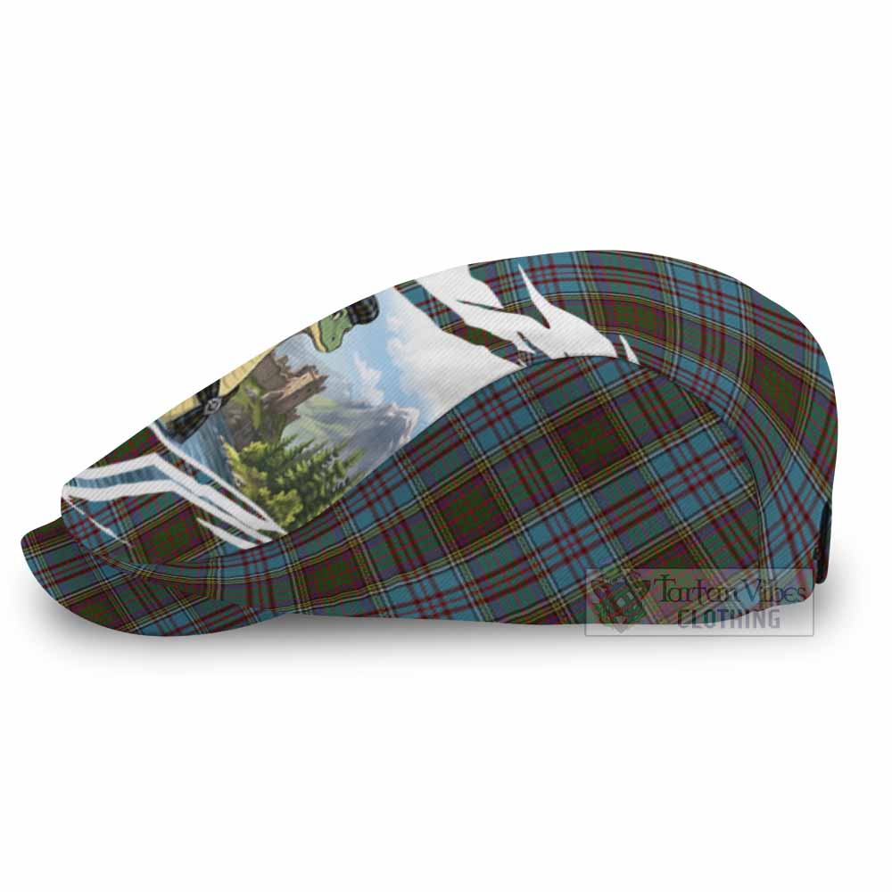 Anderson Tartan Loch Ness Monster Scottish Heritage Art Flat Cap, Jeff Cap
