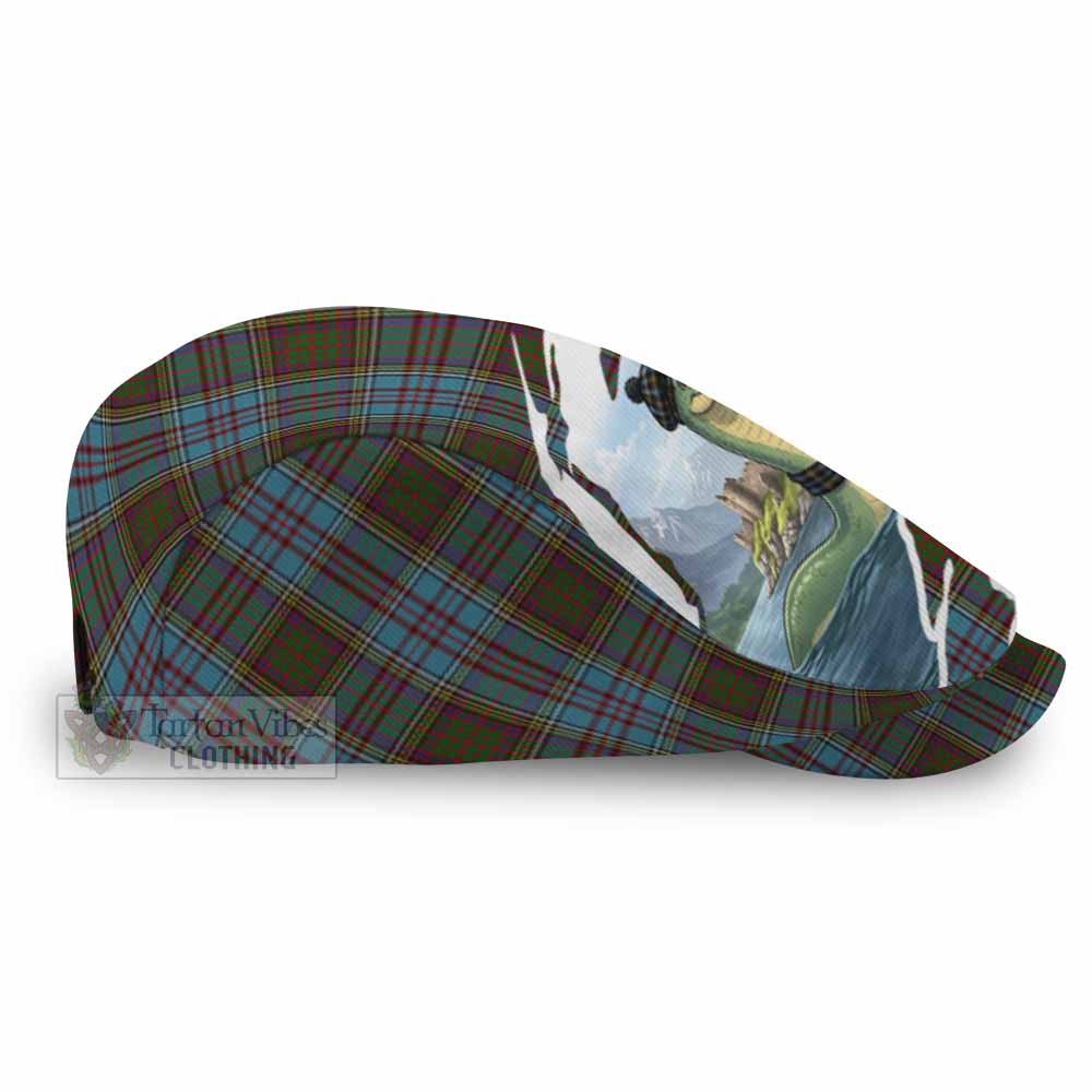 Anderson Tartan Loch Ness Monster Scottish Heritage Art Flat Cap, Jeff Cap