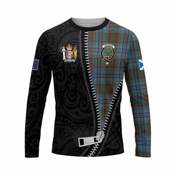 Anderson Tartan Long Sleeve T-Shirt New Zealand Pattern Unique Zipper Stylized