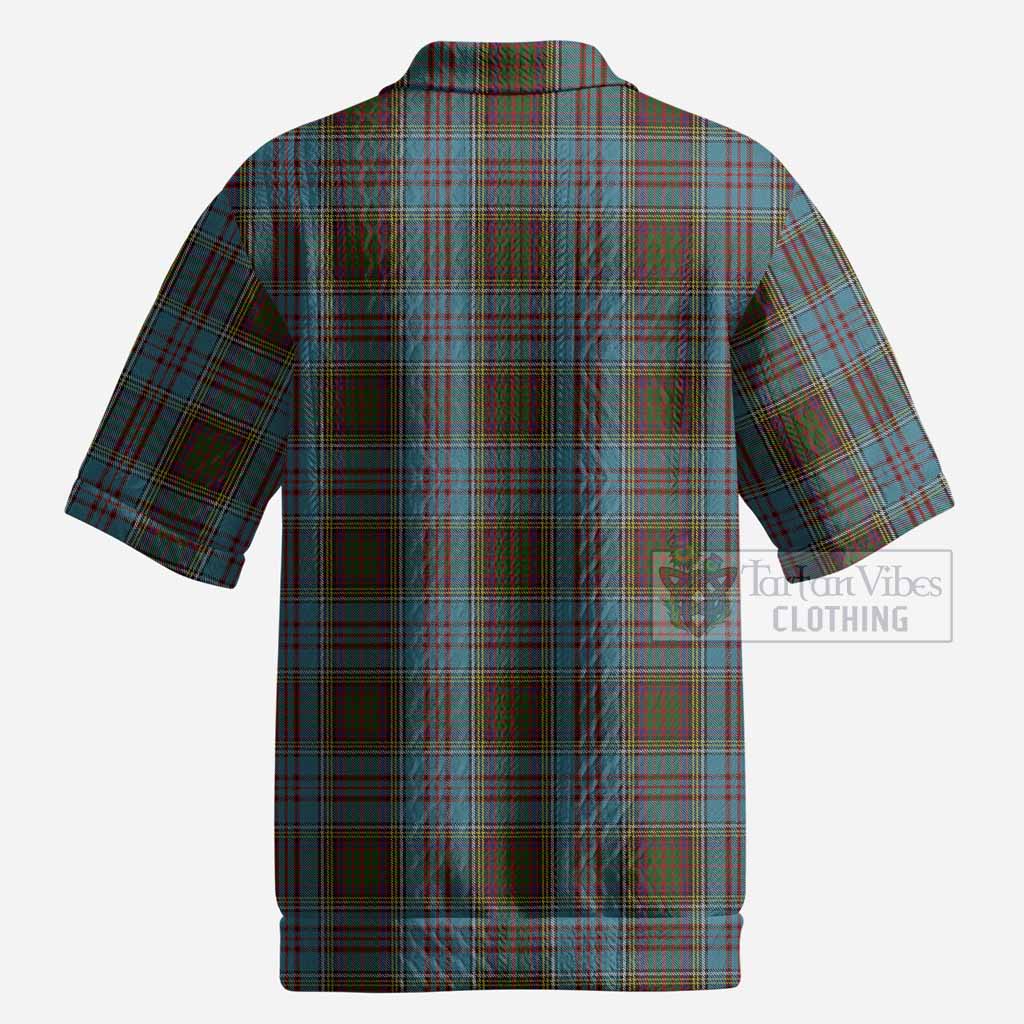 Anderson Tartan Men’s Polo Sweater Top with Family Crest