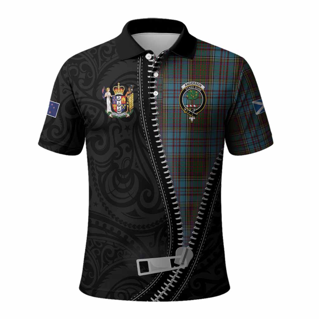 Anderson Tartan Polo Shirt New Zealand Pattern Unique Zipper Stylized