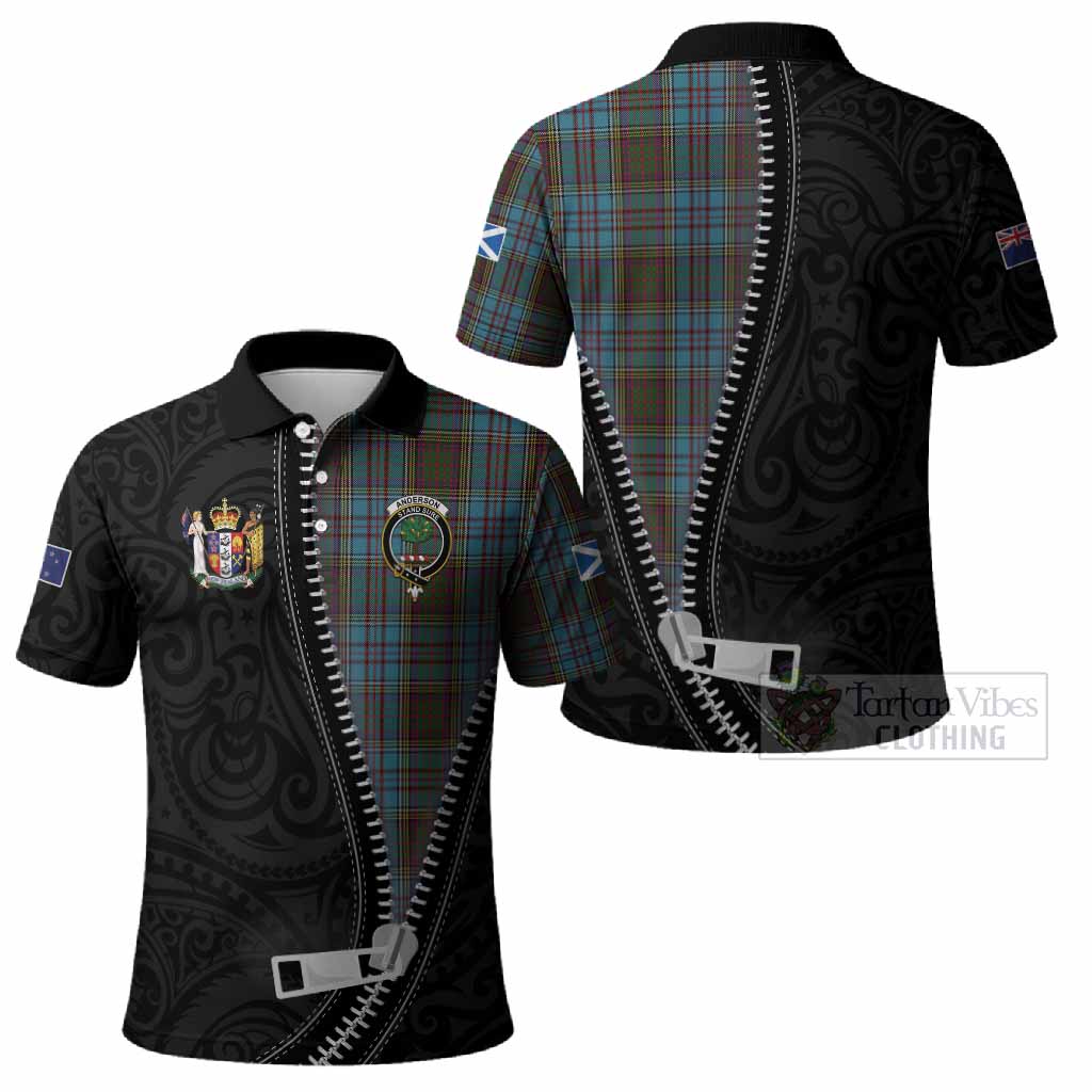 Anderson Tartan Polo Shirt New Zealand Pattern Unique Zipper Stylized