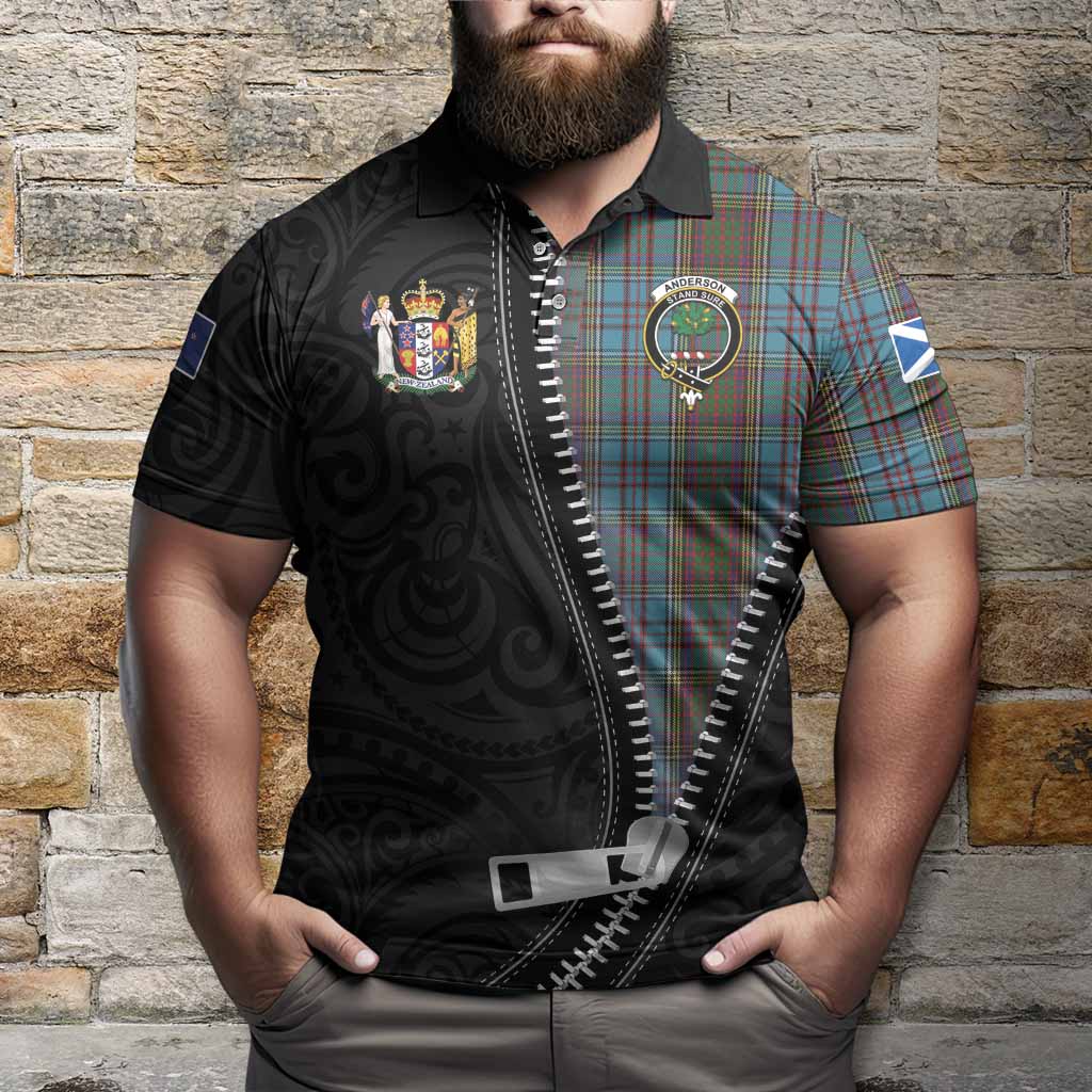 Anderson Tartan Polo Shirt New Zealand Pattern Unique Zipper Stylized