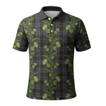Anderson Tartan Polo Shirt Seamless Scottish Thistle Flowers