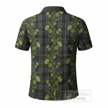 Anderson Tartan Polo Shirt Seamless Scottish Thistle Flowers
