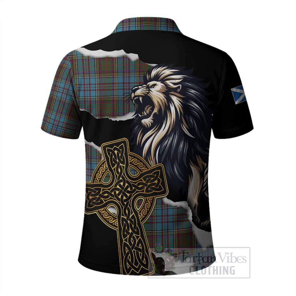 Anderson Tartan Scottish Polo Shirt Lion Celtic Heritage