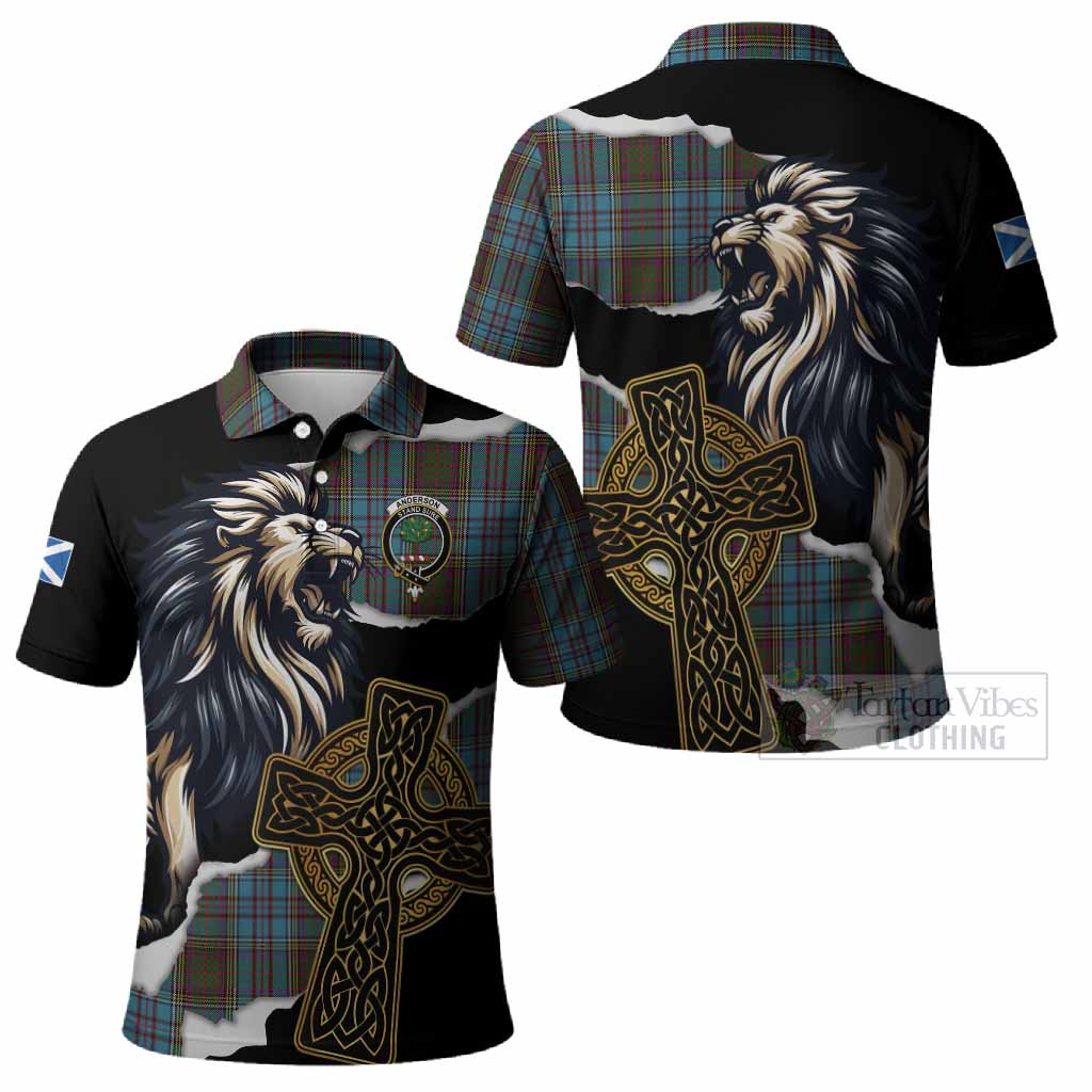 Anderson Tartan Scottish Polo Shirt Lion Celtic Heritage