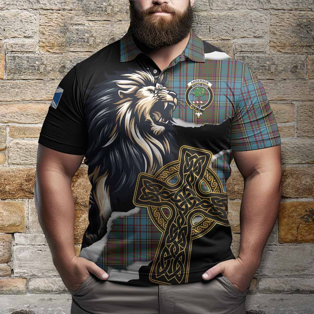 Anderson Tartan Scottish Polo Shirt Lion Celtic Heritage