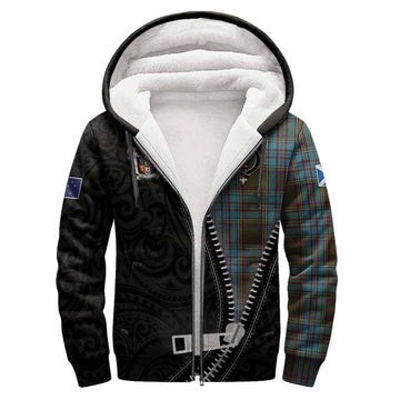 Anderson Tartan Sherpa Hoodie New Zealand Pattern Unique Zipper Stylized