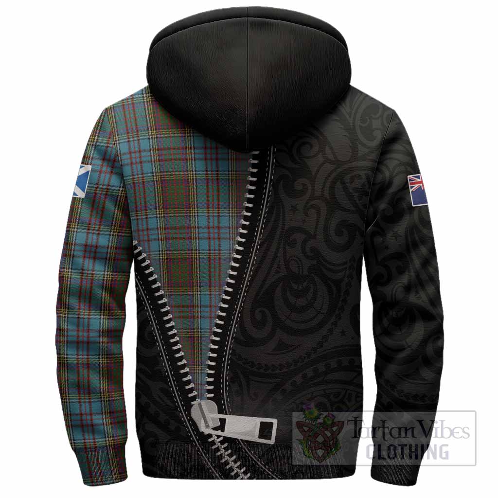Anderson Tartan Sherpa Hoodie New Zealand Pattern Unique Zipper Stylized