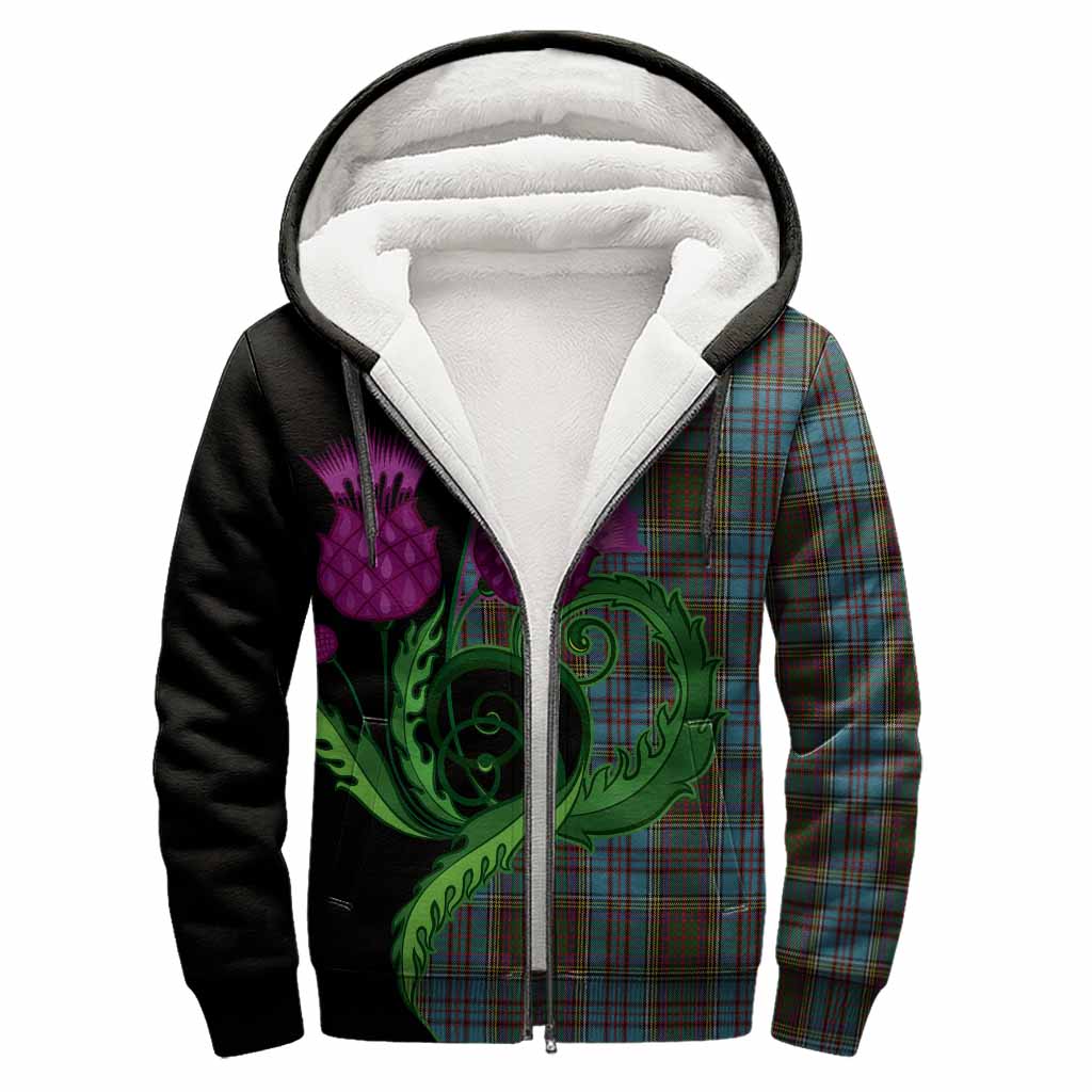 Anderson Tartan Sherpa Hoodie Traditional Scottish Thistle