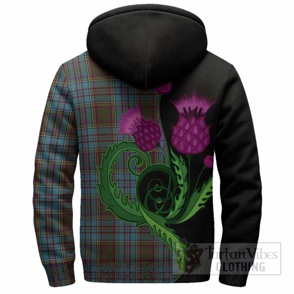 Anderson Tartan Sherpa Hoodie Traditional Scottish Thistle