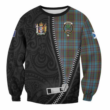 Anderson Tartan Sweatshirt New Zealand Pattern Unique Zipper Stylized