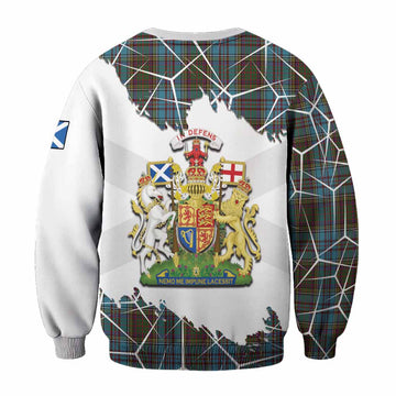 Anderson Tartan Sweatshirt with Family Crest and Lion Rampant Grunge Style