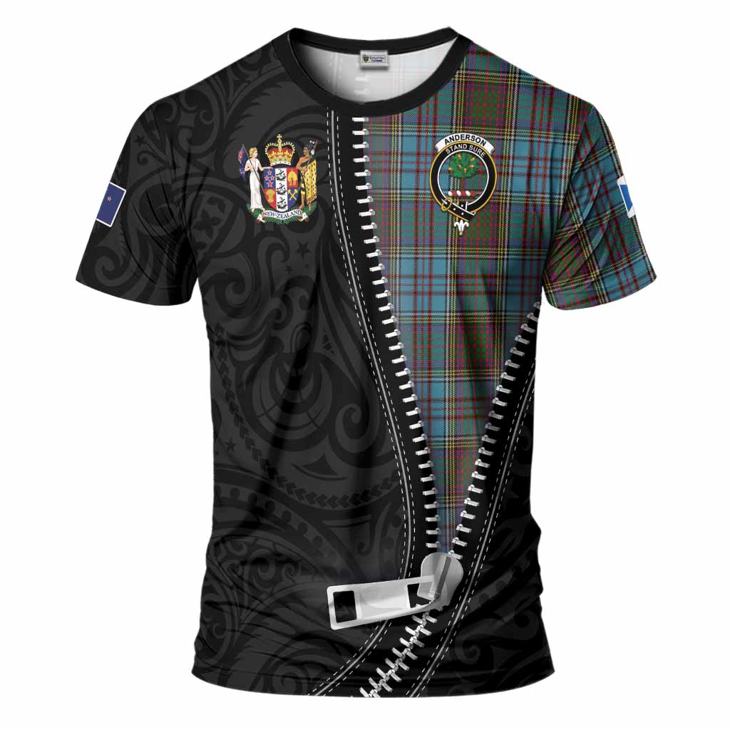 Anderson Tartan T-Shirt New Zealand Pattern Unique Zipper Stylized