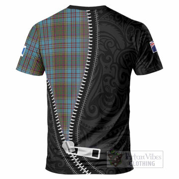 Anderson Tartan T-Shirt New Zealand Pattern Unique Zipper Stylized