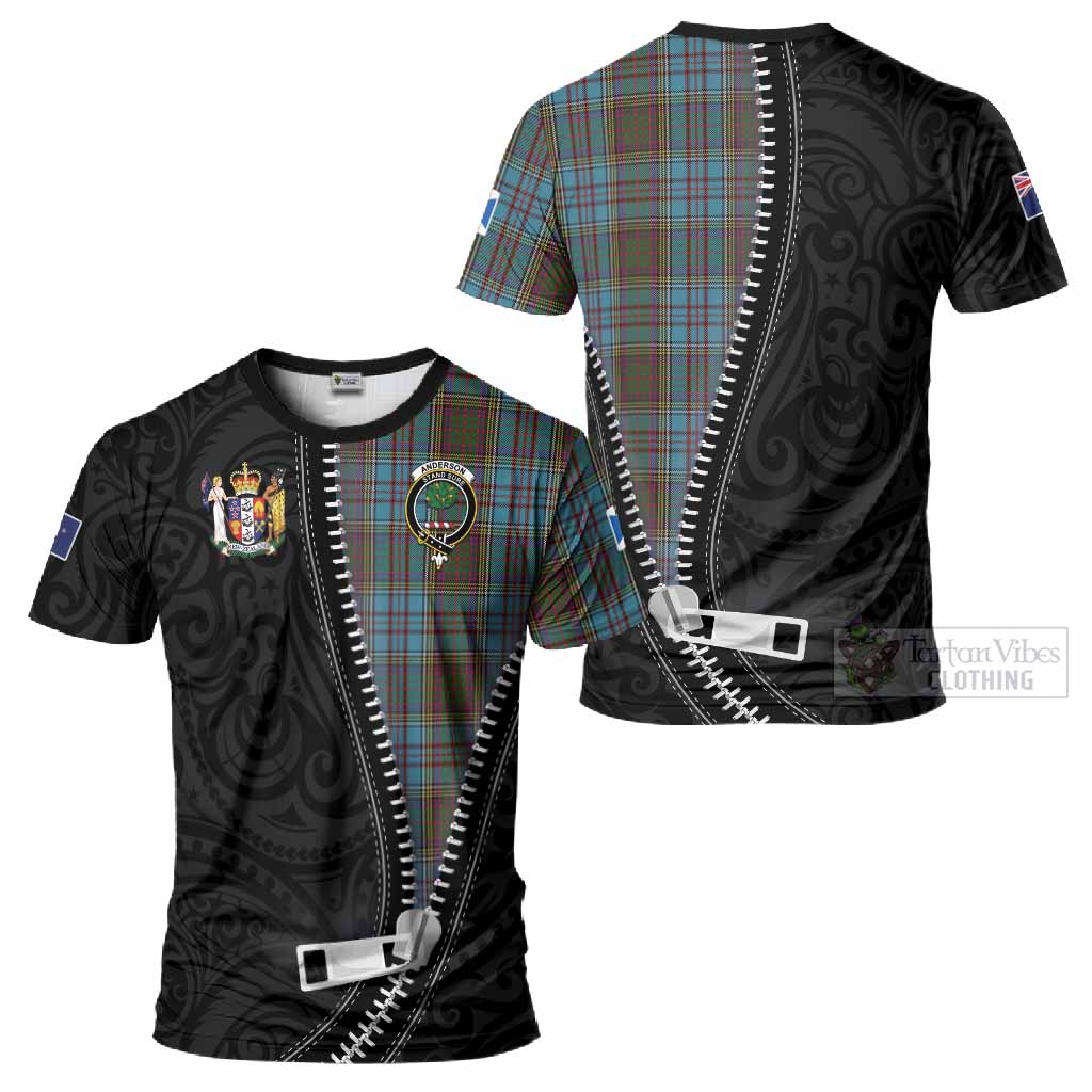 Anderson Tartan T-Shirt New Zealand Pattern Unique Zipper Stylized