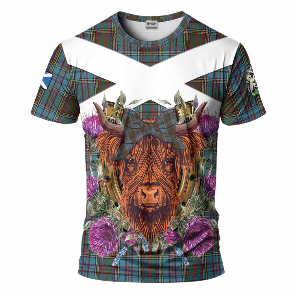 Anderson Tartan T-Shirt Scottish Thistle Heilan Coo