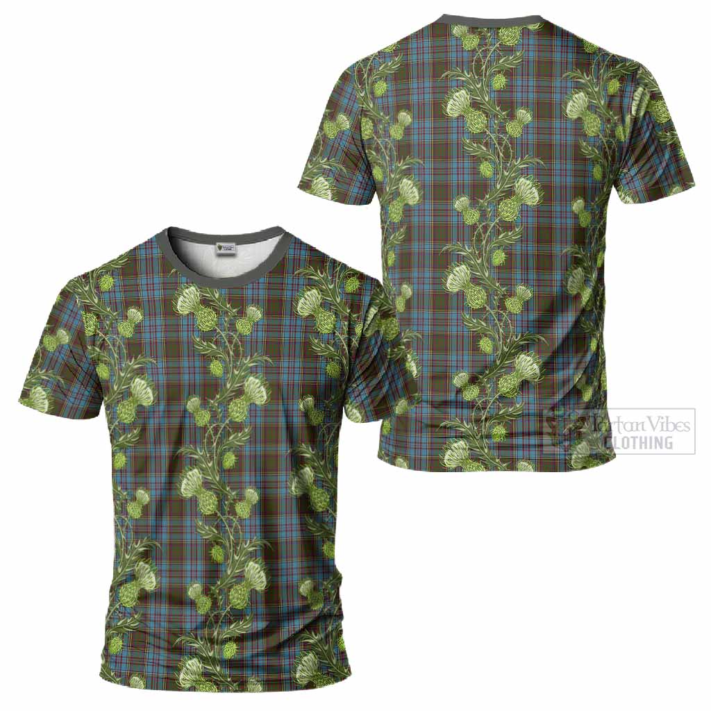 Anderson Tartan T-Shirt Seamless Scottish Thistle Flowers