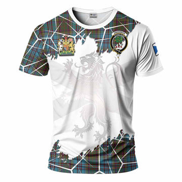 Anderson Tartan T-Shirt with Family Crest and Lion Rampant Grunge Style