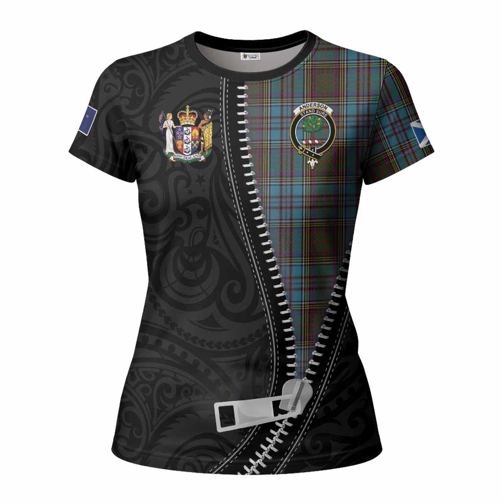 Anderson Tartan Women T shirt New Zealand Pattern Unique Zipper Stylized