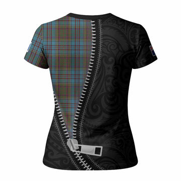 Anderson Tartan Women T shirt New Zealand Pattern Unique Zipper Stylized