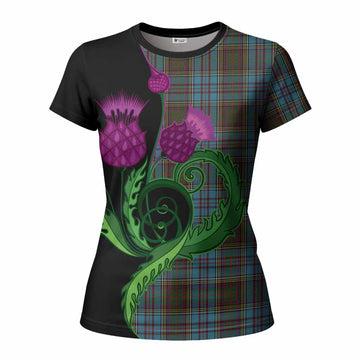 Anderson Tartan Women T shirt Traditional Scottish Thistle