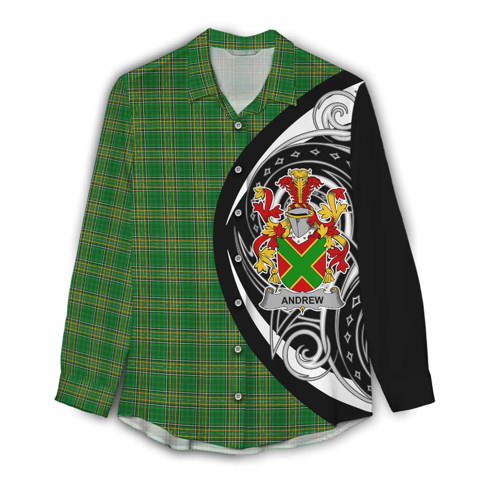 Andrew Irish Clan Women's Casual Shirt Celtic Circle Style Female - Tartan Vibes Clothing