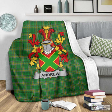 Tartan Vibes Clothing Andrew Irish Clan Tartan Blanket with Coat of Arms