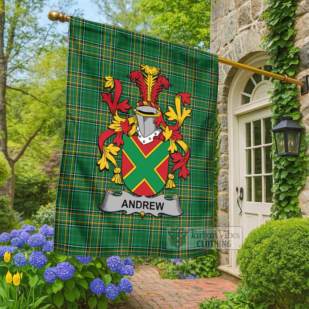 Andrew Irish Clan Tartan Flag with Coat of Arms