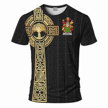 Andrew Irish Coat of Arms T-Shirt with Celtic Tree of Life Inspired