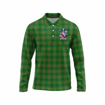 Annesley Irish Clan Tartan Long Sleeve Polo Shirt with Coat of Arms Unisex - Tartan Vibes Clothing