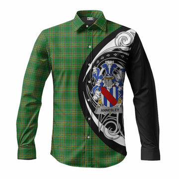 Annesley Irish Clan Long Sleeve Button Shirt Celtic Circle Style Men's Shirt S - Tartan Vibes Clothing