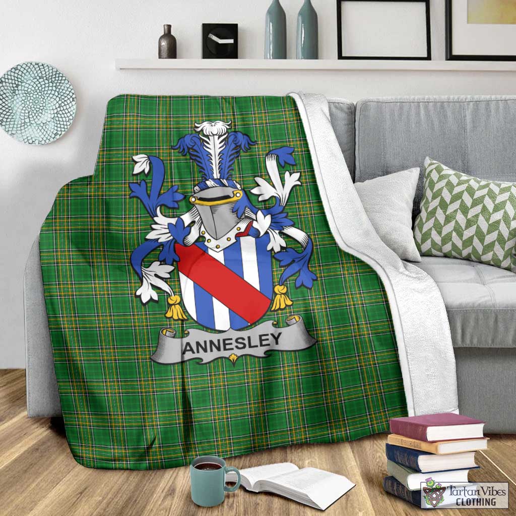 Annesley Irish Clan Tartan Blanket with Coat of Arms - Tartan Vibes Clothing
