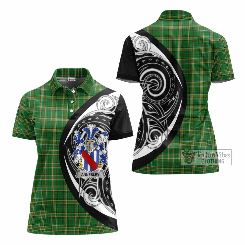 Annesley Irish Clan Women's Polo Shirt Celtic Circle Style - Tartan Vibes Clothing