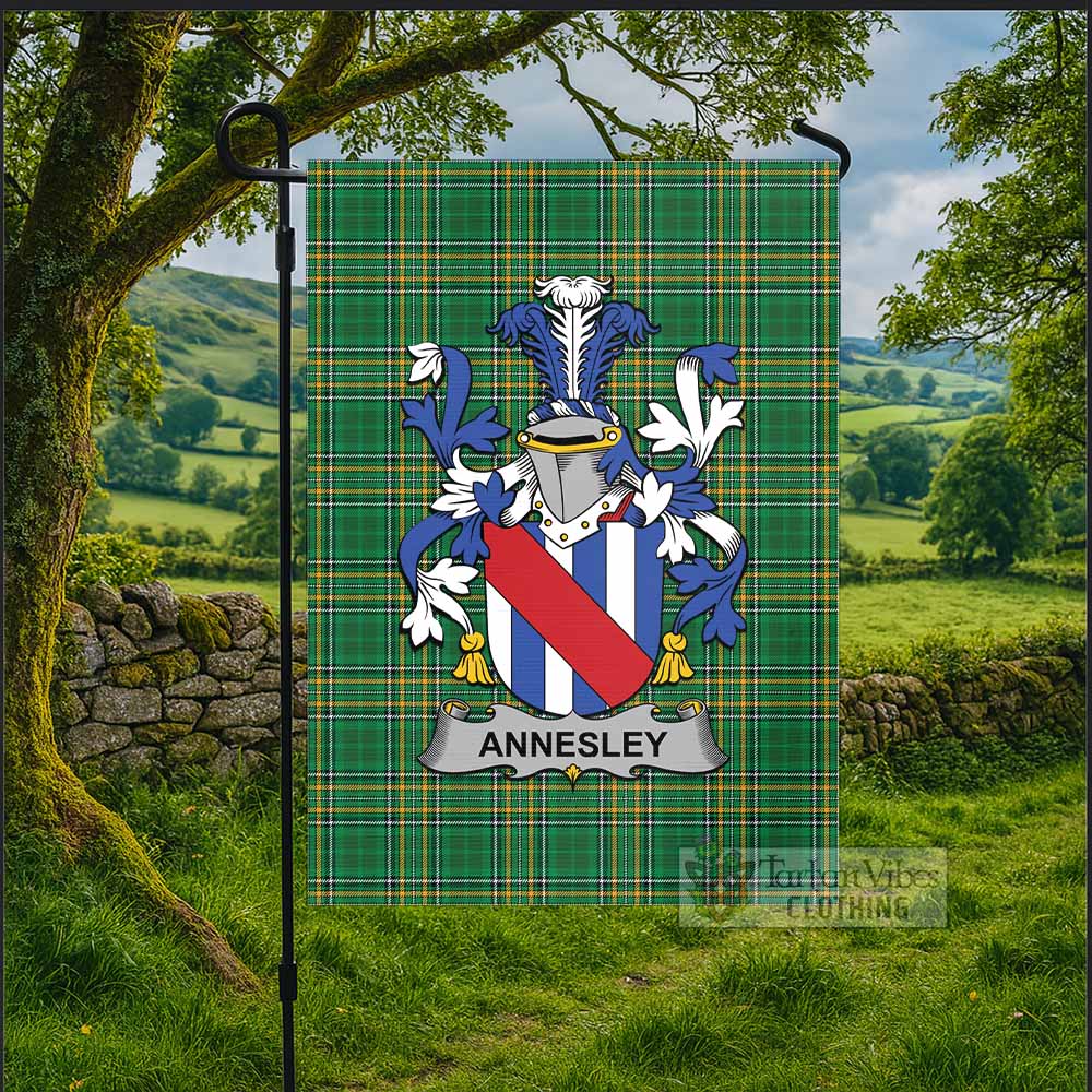 Annesley Irish Clan Tartan Flag with Coat of Arms