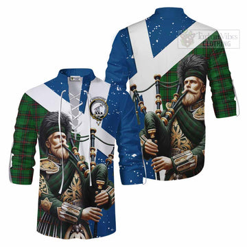 Anstruther Tartan Ghillie Kilt Shirt with Family Crest Scottish Bagpiper Vibes Men - Tartan Vibes Clothing