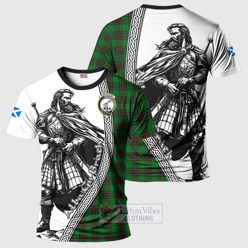 Anstruther Tartan Clan Crest T-Shirt with Highlander Warrior Celtic Style Kid's Shirt - Tartan Vibes Clothing