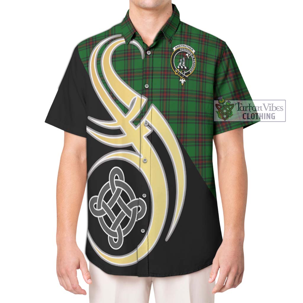Anstruther Tartan Hawaiian Shirt with Family Crest and Celtic Symbol Style Kid - Tartan Vibes Clothing