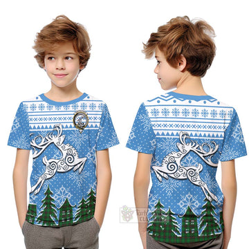 Anstruther Clan Christmas Kid T-Shirt Celtic Reindeer Style Youth XL Size14 - Tartan Vibes Clothing