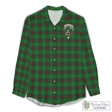 Anstruther Tartan Women's Casual Shirt with Family Crest Female - Tartan Vibes Clothing