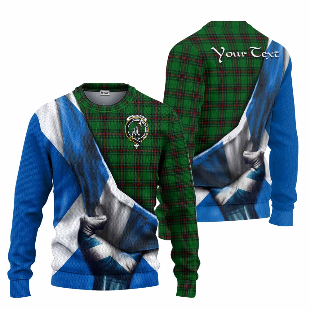 Anstruther Tartan Knitted Sweater with Family Crest Scotland Patriotic Style Unisex - Tartan Vibes Clothing