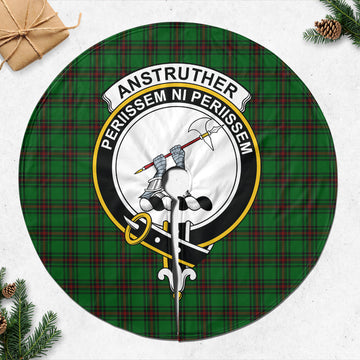Anstruther Tartan Christmas Tree Skirt with Family Crest