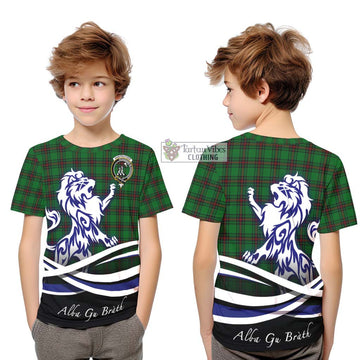 Anstruther Tartan Kid T-Shirt with Alba Gu Brath Regal Lion Emblem Youth XL Size14 - Tartan Vibes Clothing