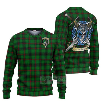 Anstruther Tartan Ugly Sweater with Family Crest Celtic Skull Style Unisex - Tartan Vibes Clothing