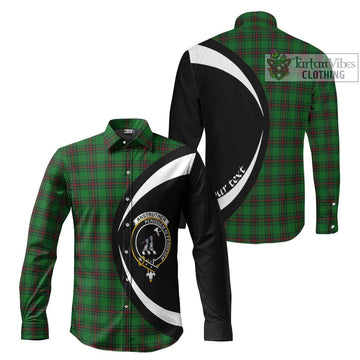 Anstruther Tartan Long Sleeve Button Up with Family Crest Circle Style Men's Shirt S - Tartan Vibes Clothing