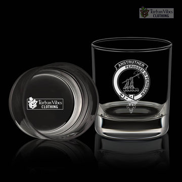 Anstruther Clan Crest Engraved Whiskey Glass One Size Engraved Glass - 2D-tartanvibesclothing
