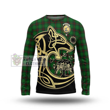 Anstruther Tartan Long Sleeve T-Shirt with Family Crest Celtic Wolf Style Unisex - Tartan Vibes Clothing