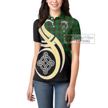 Anstruther Tartan Women's Polo Shirt with Family Crest and Celtic Symbol Style Women - Tartan Vibes Clothing