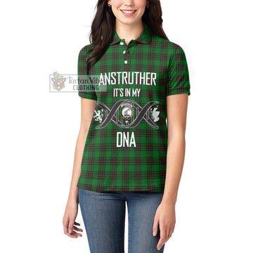 Anstruther Tartan Women's Polo Shirt with Family Crest DNA In Me Style Women - Tartan Vibes Clothing